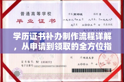 韶关学历证书补办制作流程详解，从申请到领取的全方位指南