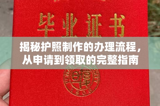韶关揭秘护照制作的办理流程，从申请到领取的完整指南