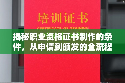 韶关揭秘职业资格证书制作的条件，从申请到颁发的全流程解析