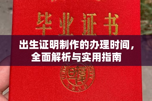韶关出生证明制作的办理时间，全面解析与实用指南