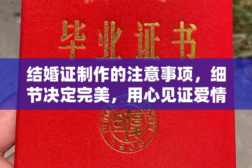 韶关结婚证制作的注意事项，细节决定完美，用心见证爱情
