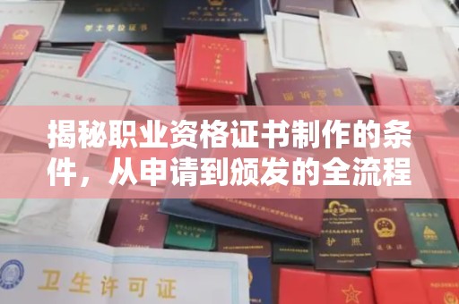 韶关揭秘职业资格证书制作的条件，从申请到颁发的全流程解析