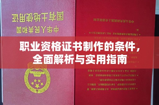 韶关职业资格证书制作的条件，全面解析与实用指南